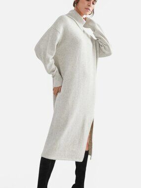& Other Stories Wool Blend Turtleneck Sweater Dress Knit Midi Dress Small